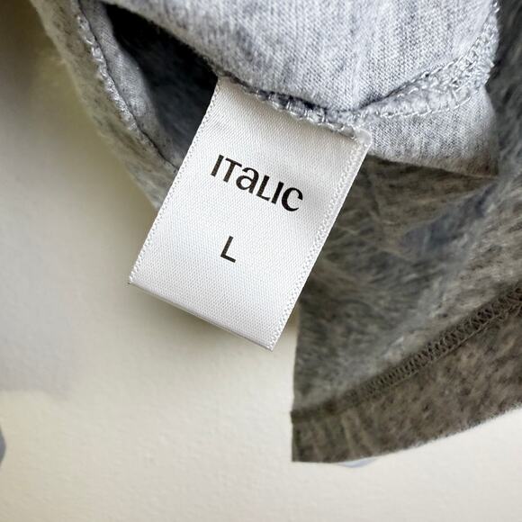 Made For Italic Shirt Womens Large Grey Crew Neck Long Sleeve Embroidered - Picture 13 of 13